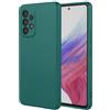 SEAHAI Cover per Samsung Galaxy A52s 5G / Samsung Galaxy A52, Custodia Ultra Sottile in Silicone Liquido Gel Morbida con Design Dell'airbag Antiurto, Elegante Matte TPU Case Cover - Verde Scuro