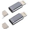 HOYULLI OTG Audio Cuffie Adattatore USB C Femmina A Lightning Maschio(2 Pack)Cavo Dati Per IPhone Tipo C Ricarica Jack Adapter Per Apple MFI Certified Carica Convertitore AUX Connettore Adattatori Per iPad ip