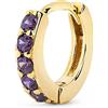 SINGULARU - Orecchini Cleo M Lavanda. Argento Sterling 925 con Finitura in Oro 18Kt. Chiusura a Pressione. Gioielli per Donna