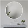 Home Glow Specchio circolare da bagno da 80cm con luci LED, con interruttore touch, Specchio circolare con retroilluminazione con luce bianca naturale.