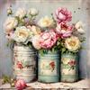 MEIYUDA 5D DIY Diamond Painting Kit Completo Lattine e Fiori Retrò, Diamant Painting Fai-da-te Diamond Painting, Pittura Diamante Strass Ricamo a Punto Croce Painting per Decorazioni Casa 30x30cm