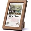 3-B Cornice per immagini MEGA - Marrone (rovere con una venatura del legno visivamente dolce) - 10x15 cm - cornice per foto in legno con vetro acrilico