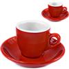 MY Obsession Set di 2 tazze da caffè espresso da 56 ml, con pareti extra spesse, design italiano, confezione regalo premium in porcellana, colore: rosso/bianco