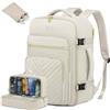 LOVEVOOK Zaino da Viaggio Grande da Donna, 40L Grande Zaini Aereo Bagaglio a Mano Trolley Valigia Borsa Zaino Porta PC 17 Pollici, Impermeabile Cabin Max per Ryanair Easyjet 45x36x20, Beige