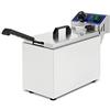 VERTES Friggitrice in acciaio inox 8L, 3000W, 230V, principio della zona fredda, temperatura regolabile in continuo 50-200°C, cestello per frittura, pulsante di reset, funziona olio e grasso liquido