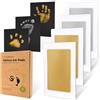 KeaBabies Impronta a mano e impronta Baby Set - 4pcs Impronta a mano Baby Inkkless Stamp Pad - Set di impronta del bambino, Set di impronta a mano - Set di impronta Baby Gift - Paw Imprint Set Dog (Gold/Silver)