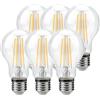 Garza - Confezione da 6 Lampadine a LED Standard a Filamento, Attacco E27, Luce calda (2700K), 7W, 810 Lumen, Angolo di illuminazione di 240°, IRC 80