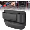 KHSANIG Naneug Car Leather Cup Holder Gap Bag, Organizer per Sedile Auto con Portabicchiere, Design Umano, Passaggi per Cavi di Ricarica del Telefono, Resistente all'Uso, Scuro, Funzionale Moderno