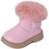 MK MATT KEELY Stivali Neve Bambina Scarpe Invernali Impermeabili Stivaletti Pelle PU con Suola Antiscivolo in Gomma,Beige,EU 23(CN25)