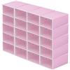 UESUENYENS Scatola per scarpe, 20 pezzi, trasparente, impilabile, in plastica, impilabile, con coperchio, 33 x 23 x 14 cm (rosa)