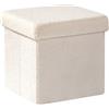 Bonlife Pouf Contenitore, Portaoggetti Piccolo Baule, Poggiapiedi Pieghevole Cubo, Cassapanca, per Ingresso, Soggiorno e Camera da Letto, Bianco, 32x32x32 cm