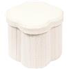 Bonlife Pouf Contenitore, Portaoggetti Piccolo Baule, Poggiapiedi Pieghevole di Fiore, Cassapanca, per Ingresso, Soggiorno e Camera da Letto, Bianco, 32x32x32 cm