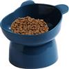 Caneem Ciotola per gatti, ciotole rialzate per cibo per gatti anti vomito, ciotole rialzate per gatti rialzate, ciotola rialzata inclinata, ciotola in ceramica per animali domestici per gatti con faccia