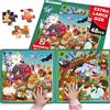 QUOKKA Puzzle Magnetico 3 4 Anni - 2x48 Pezzi Puzzle Bambini 5 6 Anni - Giochi da Viaggio per Ragazze e Ragazzi - Libro Magnetico Fattoria et Foresta Animali - Intrattenere Bambini In Aereo et Auto