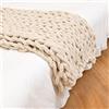 Vonluxeshop Lana Grossa per Coperte Coperta Lana Chunky Lavorato a Maglia Coperta Tiro Maglia Chunky Knit (100X150)