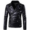 Huixin Giubbotto Bomber Classico in Pelle da Moto Uomo Coat Giubbotto Retro in Pelle Sintetica Rocker Punk Biker Brando Nero da Uomo (Color : Schwarz, Size : XL)