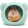 Andiker Casetta per criceti, in ceramica, a forma di animale, per criceti, estiva, per piccoli animali domestici, decorazione per criceti nani, cincillà, orso di seta dorato