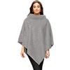 GLAMEXX24 Elegante Poncho in Pelliccia da Donna Felpe Cappotto con Girocollo