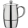 Café Stal BEC-06M Café Stål Bellux Gamma 18/10 Caffettiera per caffè espresso in acciaio inox stile classico, design in moka italiano, manici vuoti e freddi, 6 tazze (280 ml)