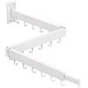 BOQORAD Stendibiancheria da Parete, Montaggio a Parete, Pieghevole, Retrattile, Bianco, Capacità di Carico Elevata, Metallo, per Indumenti, Camere da Letto, Bagni, Lavanderia, Guardaroba
