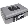ARREGUI Popup C9736 Cassetta di sicurezza con chiave e pulsante per contare e trasportare denaro | Cassetta Portavalori in acciaio con vassoio Portamonete | Cassaforte portatile larghezza 25cm |Grigio