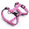 Record - Ossicini Pettorina per Cani - Realizzata in Nylon Resistente - Colore Rosa - Simpatica Fantasia con Piccoli Ossicini - Taglia L - Circonferenza 51-72 cm