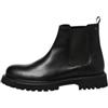 JACK & JONES Jfwdixon-Stivale Chelsea in Pelle, Uomo, Antracite, 46 EU
