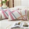 Jayusaror Federe Cuscini Divano 30x50 Rosa Giallo Grigio Velluto Cuscino Divano Geometriche Moderno Decorativi Autunno Copricuscini per Letto Divano Soggiorno Camera da Letto, Set da 2