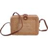 OSALADI Borsa di vimini Borsa in rattan Cesti Boho Piccolo Portafoglio in pelle Tessuto Borsa a tracolla in rattan Tessuto Borsa a tracolla Borsa a tracolla in rattan Con tracolla Piccolo sacchetto di paglia