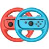 ARCELI 2pcs Steering Wheels for Nintendo Switch OLED, Switch Racing Wheel for Mario Kart 8 Deluxe（Red+blue)