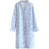 lozssnigzi Camicia da Notte Aperta Davanti Camicia da Notte Manica Lunga Autunnale Pigiama Donna Leggera Invernale Camicia da Notte Parto Ospedale Sleepwear