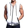 QIFLY Gilet bianco da uomo senza maniche con cappuccio felpa con cappuccio senza maniche felpa senza maniche casual felpe con cappuccio per uomo canotta da palestra gilet sportivo ad asciugatura
