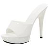 Generic Slip On Pantofole Donna Moda Versatile Sexy Tacchi Alti Tacchi Slim Moda Sexy Femminile Tacchi Alti Perizoma Sandali Donna, bianco, 38 EU