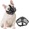 MUU Museruola per Bulldog Francese e Cani a Muso Corto - Regolabile Anti Masticare Abbaiare - per Shitzu e Cani Piccola Taglia a Muso Piatto