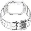GlauStalos Cinturini Sportiva Compatibile con Apple Watch 40mm 41mm 44mm 45mm 49mm, Cinturino di Ricambio Trasparente con Cover Paraurti per iWatch Ultra 1/2 Series 9 8 7 6 5 4 SE (44/45mm, Trasparente)