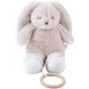 Noukie's - Mini peluche musicale Moka - Peluche in cotone biologico + anello in legno - Risveglio musicale - Regalo per bambini