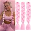 jooceebaby Rosa Extension Per Treccine Africane 24 Treccia Capelli Extension Colorate Ombre Jumbo Treccia Extension Capelli Fibra Sintetica Treccia Di Scatola Crochet Twist Intrecciare Braiding Hair