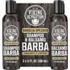 Viking Revolution - Shampoo Barba Uomo - Include Balsamo con Oli di Argan e Jojoba - Ammorbidisce, Lenisce e Rinforza la Barba - Vaniglia Speziata - 2x150 ml