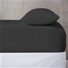 BANZAII TEXTILE INNOVATOR ONLINE Banzaii Lenzuolo sotto con Angoli Invernale Felpato in Flanella Anti-Pilling 100% Cotone Tinta Unita Due piazze Maxi Matrimoniale 180 x 200 cm Grigio Scuro