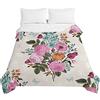 Surwin Trapuntino Copriletto Trapuntato Primaverile Estivo,Stile Moderno,Trapuntino in Morbida Microfibra con Stampa Rosa 3D Leggero Coperta Letto Singolo Matrimoniale (Bianco generoso,150x200cm)
