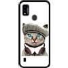 Hapdey Custodia per [ ZTE Blade A51 ] Disegni [ Gatto Divertente Britannico ] Cover Guscio in Silicone Flessibile Nero TPU