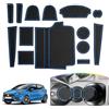 SKTU Compatibile per Ford Fiesta MK8 2017-2023 2024, Tappetini in Gomma per Console Centrale, Porta Bicchieri, Scanalatura Porta per Ford Fiesta Accessori (Blu)