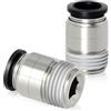TAILONZ PNEUMATIC Tubo tondo maschio diritto 12 mm OD x filettatura 1/4 di pollice BSP Raccordi da collegare POC12-02 (confezione da 2)