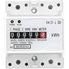 Walfront Contatore Energia Elettrica Monofase DDM75S Misuratore Consumo Elettrico su Guida Din 4P Contatore Kwh Elettrico Watt Contatore di Energia 10-40A Contascatti Elettrico 220V
