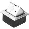 Walfront Scatola di Presa Elettrica Pavimento Impermeabile Pop Up Presa di Corrente in Lega di Alluminio con USB Caricabatterie 250V 16A (Bounce slowly)
