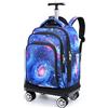 FEEIMOL Zaino con Ruote Girevoli Zaino Trolley Zaino da Viaggio con Ruote per Ragazzi e Ragazze (Cielo Stellato)