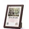 3-B MEGA - Cornice portafoto in legno, colore marrone scuro (noce con venature ottiche del legno), 15 x 21 cm (A5), cornice in legno, cornice per documenti con vetro acrilico