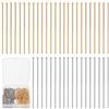 PH PandaHall 400 pz Spilli per La Testa, 304 perni A Testa Piatta in Acciaio Inossidabile 35 mm Perni per La Creazione di Gioielli 23 perni per Perline per Gioielli Fai-da-Te Orecchini, Oro/Argento