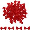 QUARKZMAN 50pz Fiocchi Rossi 1.5 x 1 Mini Fiocco per Realizzare Piccoli Fiocchi di Raso Sfusi per Cucito Fai da Te, Scrapbooking, Regalo di Nozze, Decorazione per La Casa