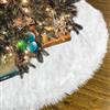 Jeffica Gonna per Albero di Natale, 90cm Bianca Finta Pelliccia Tappeto Gonne per Alberi di Natale per Sotto Albero di Decorazione Natalizia